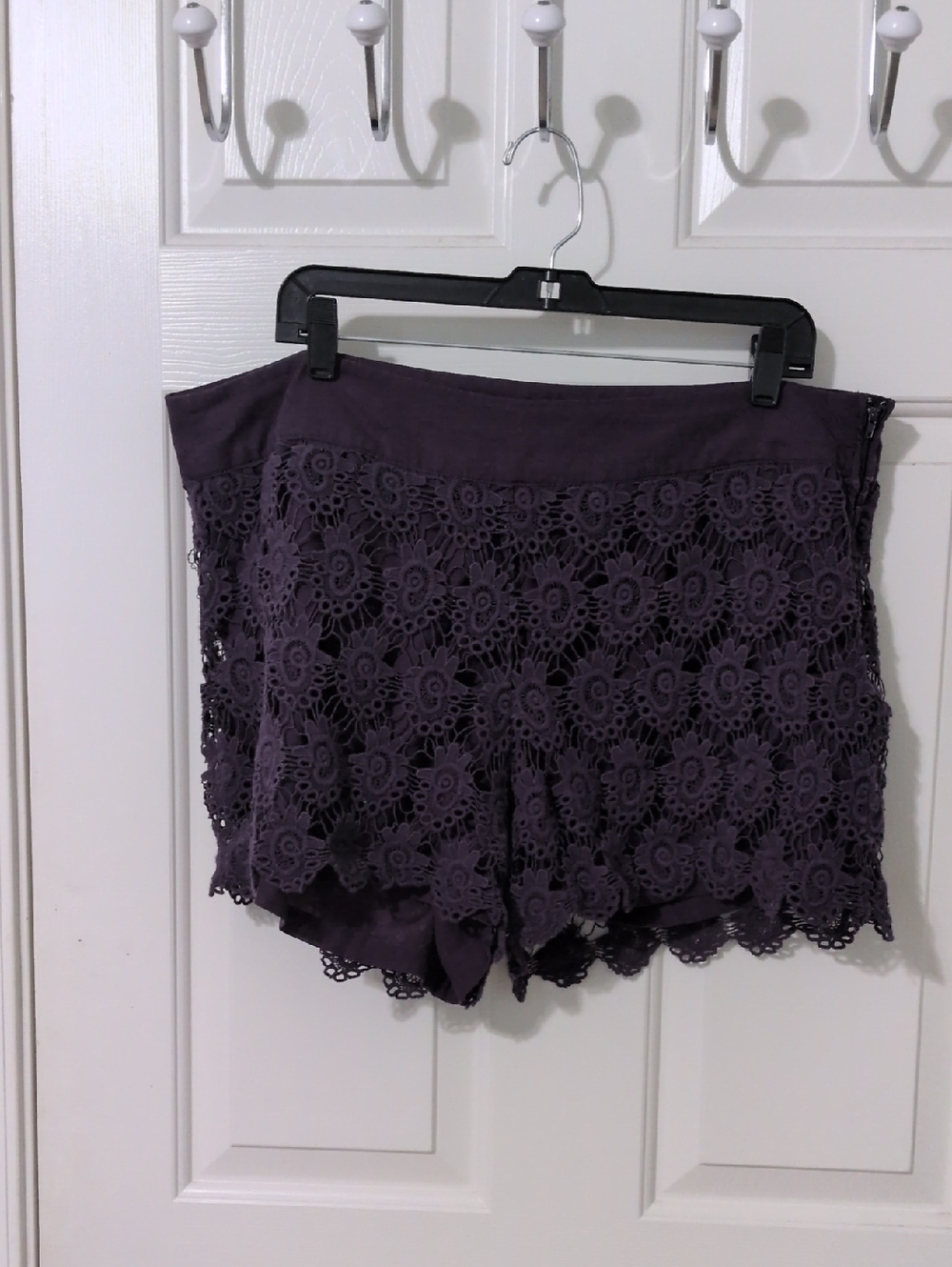 Boom Boom Jeans Purple Crochet Lace Bermuda Shorts